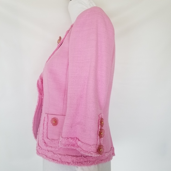 ✅911A NWOT Classiques Entier Pink Fringe Jacket PS - Picture 7 of 16
